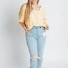 Piper & Scoot The Perla Square Neck Top In Yellow