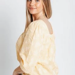 Piper & Scoot The Perla Square Neck Top In Yellow