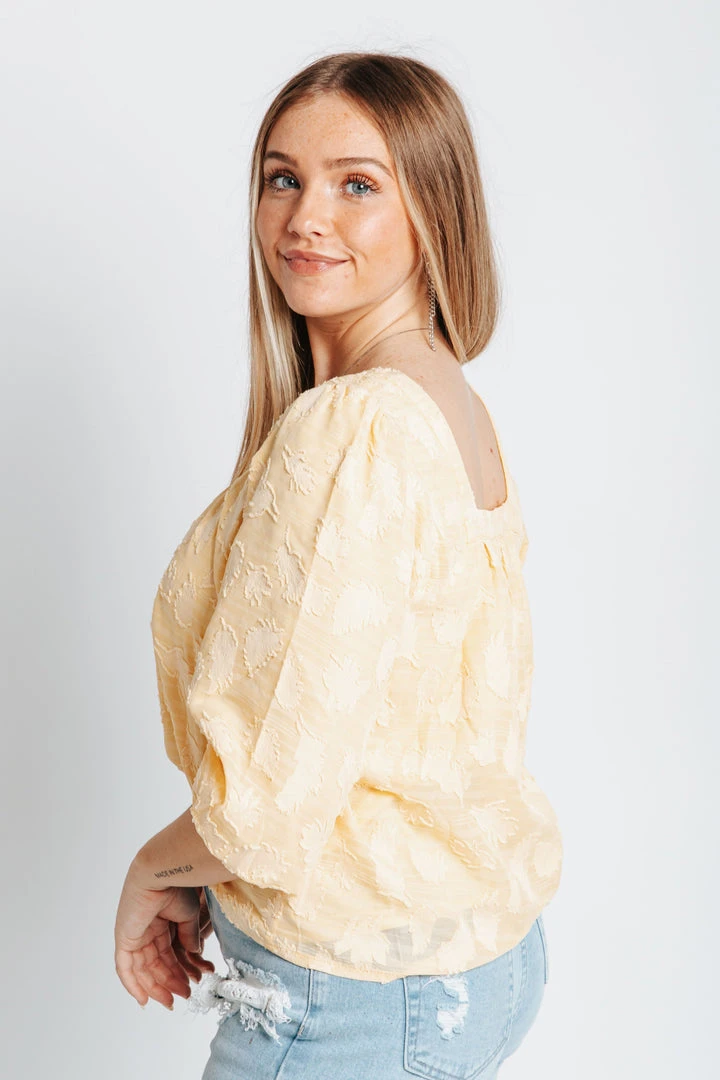 Piper & Scoot The Perla Square Neck Top In Yellow