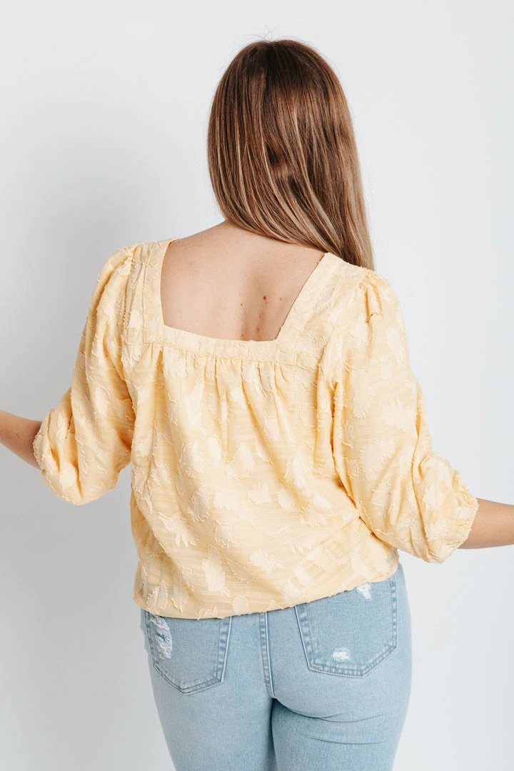 Piper & Scoot The Perla Square Neck Top In Yellow