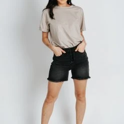 Piper & Scoot Denim: The High Rise Shorts In Grey