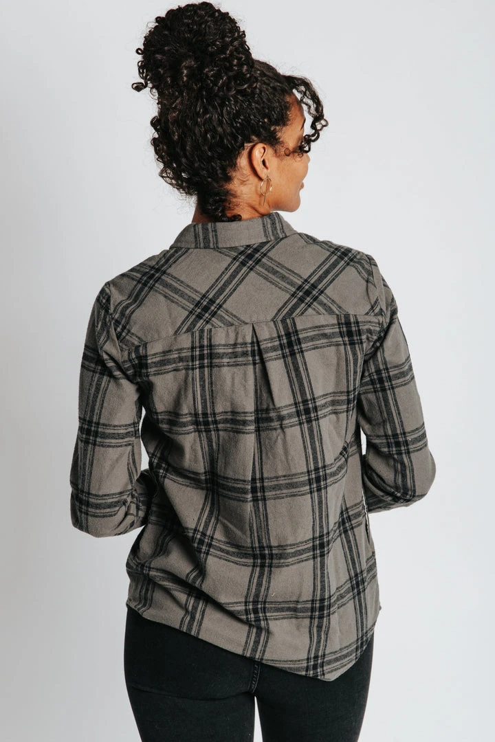 Piper & Scoot Tops The Westbrook Button Up Blouse In Slate Green