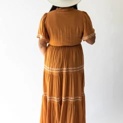 Piper & Scoot Dresses The Trudi Tiered Midi Dress In Marigold