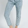 Piper & Scoot Denim: The High Rise Mom Jean In Acid Blue Bottoms + Jumpsuits
