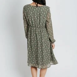 Piper & Scoot Dresses The Lydia Floral Cinch Dress In Sage