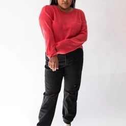 Piper & Scoot Tops The Anya Boat Neck Sweater In Lipstick