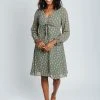 Piper & Scoot Dresses The Lydia Floral Cinch Dress In Sage