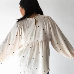 Piper & Scoot The Caprice Smocked Detail Blouse In Cream