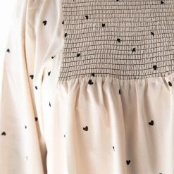 Piper & Scoot The Caprice Smocked Detail Blouse In Cream