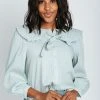 Piper & Scoot Tops The Fantasy Collar Blouse In Mint