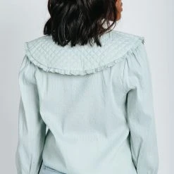 Piper & Scoot Tops The Fantasy Collar Blouse In Mint