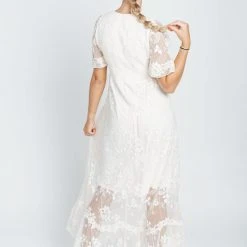 P+S Exclusives Piper & Scoot: The Emery Lace Maxi Dress In Cream