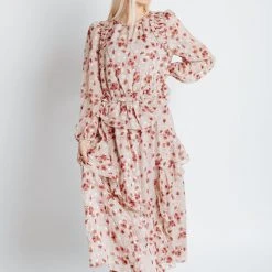 Piper & Scoot The Keaton Floral Dress In Dusty Pink
