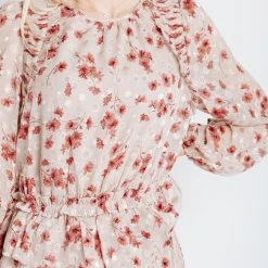 Piper & Scoot The Keaton Floral Dress In Dusty Pink
