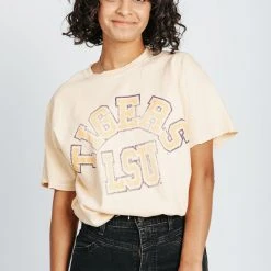 Piper & Scoot The LSU Vintage Tee In Yellow Tops