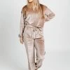 Piper & Scoot Bottoms + Jumpsuits The Symone Velour Jogger In Dusty Lavender
