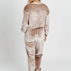 Piper & Scoot The Raven Velour Crewneck In Dusty Lavender