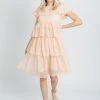Piper & Scoot: The Cipriano Ruffle Dress In Peach