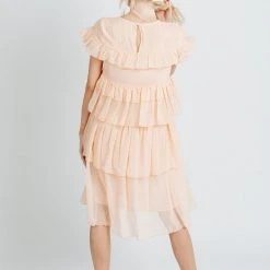 Piper & Scoot: The Cipriano Ruffle Dress In Peach