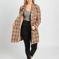 Piper & Scoot The Kat Jacket In Chestnut Plaid