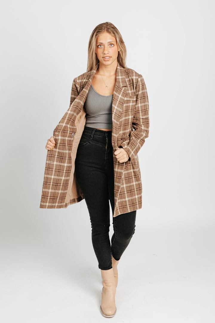 Piper & Scoot The Kat Jacket In Chestnut Plaid