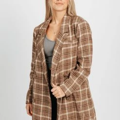 Piper & Scoot The Kat Jacket In Chestnut Plaid