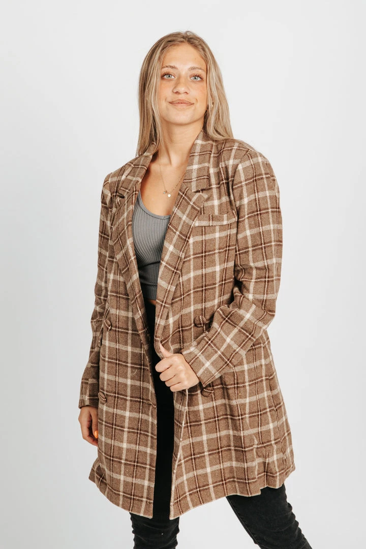 Piper & Scoot The Kat Jacket In Chestnut Plaid
