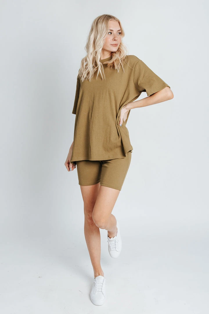 Piper & Scoot Bottoms + Jumpsuits The Horan Biker Short In Moss