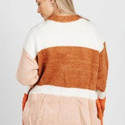 Piper & Scoot The Elijah Color Block Cardigan In Camel