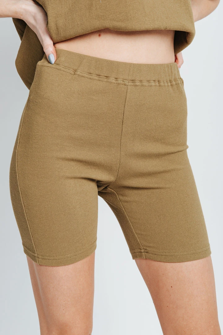 Piper & Scoot Bottoms + Jumpsuits The Horan Biker Short In Moss