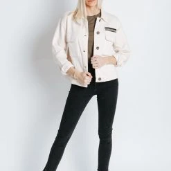 Piper & Scoot Tops The Naylor Pocket Detail Jacket In Cream