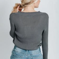 Piper & Scoot Tops The Adrienne Thin Cardigan In Grey