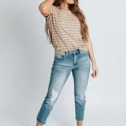 Piper & Scoot Denim: The High Rise Mom Jean In Medium Blue Bottoms + Jumpsuits
