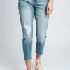 Piper & Scoot Denim: The High Rise Mom Jean In Medium Blue Bottoms + Jumpsuits