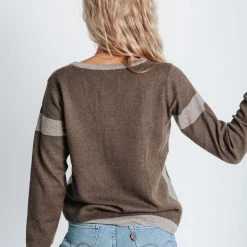 Piper & Scoot Tops The Chip Sweater In Dark Brown
