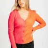 Piper & Scoot The Ellie Two Tone Button Blouse In Pink
