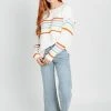 Piper & Scoot The Kipper Rainbow Striped Sweater In White