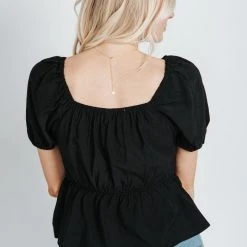 Piper & Scoot The Findlay Sweetheart Blouse In Black