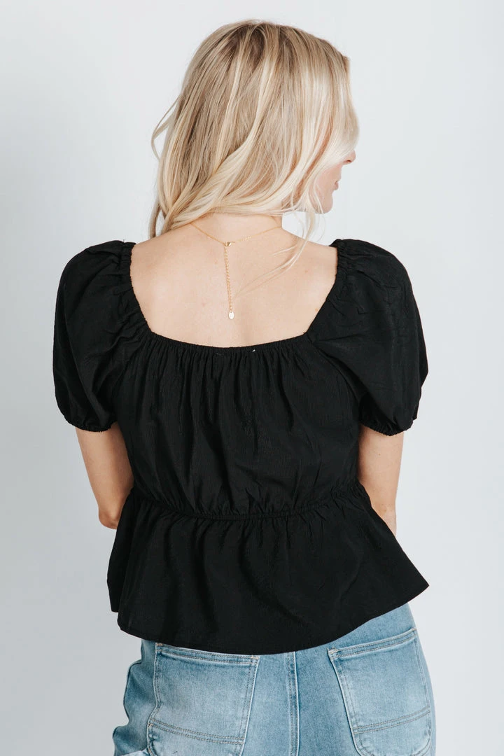 Piper & Scoot The Findlay Sweetheart Blouse In Black
