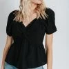 Piper & Scoot The Findlay Sweetheart Blouse In Black