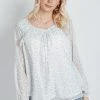 Piper & Scoot The Polk Floral Blouse In Powder Blue Tops