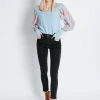 Piper & Scoot The Silma Sleeve Detail Blouse In Blue