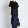 Piper & Scoot The Hinckley Ruched Textured Skirt In Midnight Blue