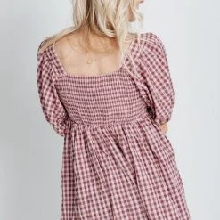 Piper & Scoot The Liddle Gingham Peplum In Purple