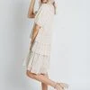 Piper & Scoot The Romney Dot Tiered Dress In Cream
