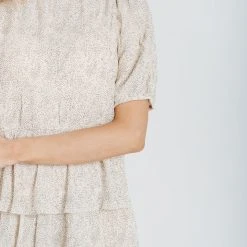 Piper & Scoot The Romney Dot Tiered Dress In Cream