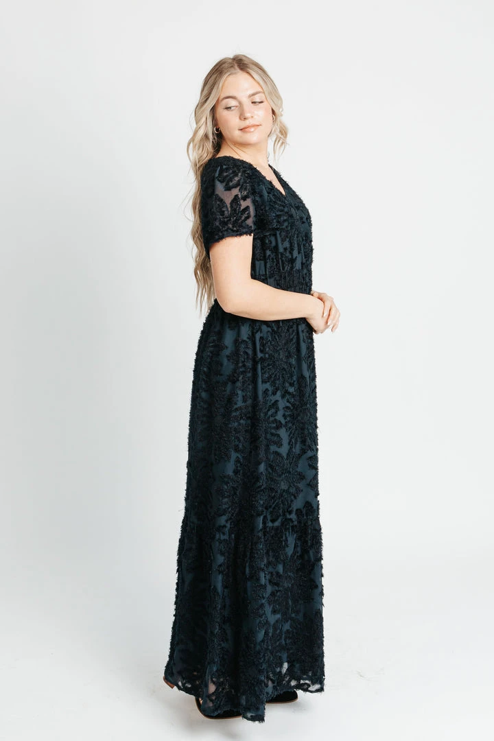 P+S Exclusives Piper & Scoot: The Theater Detail Maxi Dress In Navy