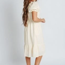 Piper & Scoot The Roads Square Neck Dress In Light Yellow Dresses