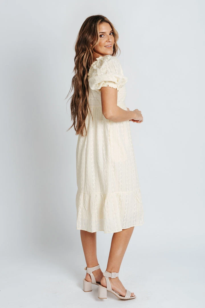 Piper & Scoot The Roads Square Neck Dress In Light Yellow Dresses