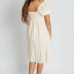 Piper & Scoot The Roads Square Neck Dress In Light Yellow Dresses